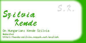 szilvia kende business card